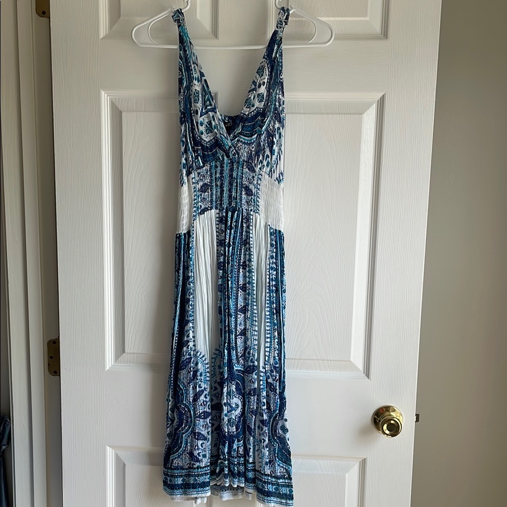Jackpot Blue and White Patterned Sundress